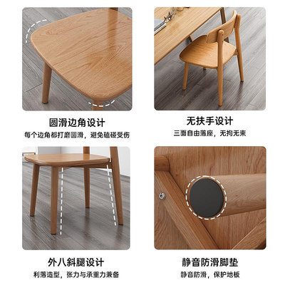 餐椅實木椅子家用胡桃木色凳子輕奢高級客廳餐廳網紅靠背餐桌椅子熱心小賣家