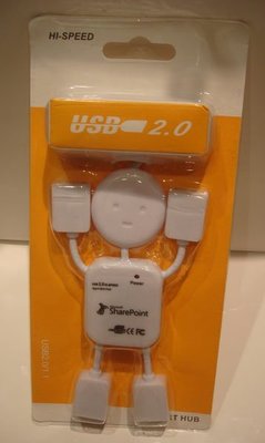 3C週邊/周邊小人物USB擴充插槽/仿人形HI-SPEED四孔插4-PORT HUB(USB2.0/1.1)