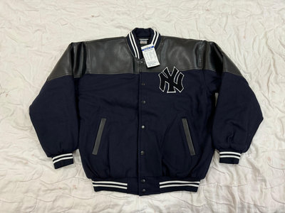 Reebok MLB New York Yankees Jacket 洋基隊 電繡 皮袖 棒球外套