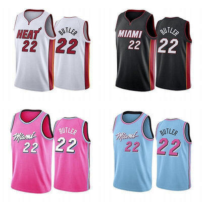 現貨：邁阿密熱火球衣刺繡版 22號 Jimmy Butler 籃球球衣單上衣歐碼
