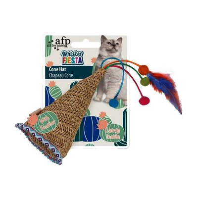 afp 編織嘉年華 錐形帽 100%加拿大進口貓薄荷 合成纖維編織 印花面料製成 貓咪玩具 追逐 猛撲