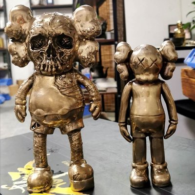 【熱賣精選】抽象雕塑純銅暴力熊擺件客廳卡通擺件裝飾品kaws公仔擺設 純銅擺件