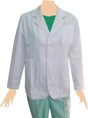 萊亞生活館 短袍2扣 藥師服 治療服 醫師服-厚/斜紋布-大尺碼 A610 台灣製造