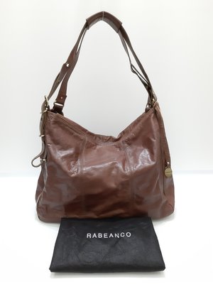 Rabeanco 專櫃 正品 時尚 咖啡色 柔軟 牛皮 真皮 大容量 雙肩帶 肩背包 側背包