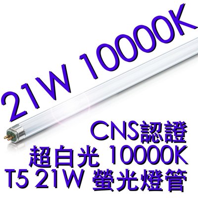 【築光坊】T5 21W 燈管  CNS 認證 超白光 10000K 螢光燈管 日光燈管