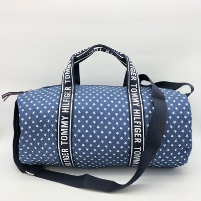 清倉【美麗小舖】Tommy Hilfiger 星星 小款 旅行袋 運動包 手提包 側背包 波士頓包 帆布包~T94627