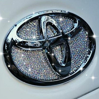 汽車水晶車標貼裝飾貼鑽適用於豐田凱美瑞卡羅拉銳志RAV4雷凌漢蘭達車標鑽石改裝飾車貼鑽（滿599免運）