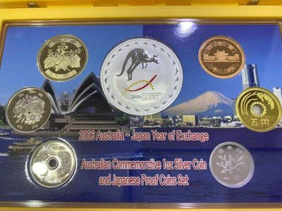 日本2006年日澳交流年記念貨幣 澳洲袋鼠皇家造幣局 含一枚999銀幣