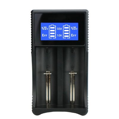 通用款18650充電器 26650充電器雙槽充電器LCD液晶顯示螢幕雙槽充電座 鋰電池充電器