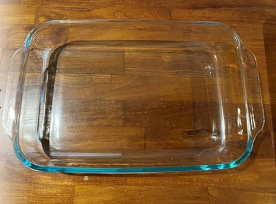 ~*^^*~ 瓶子雜貨鋪【二手商品】康寧 PYREX 長方形烤盤2.8L 雙耳 透明玻璃