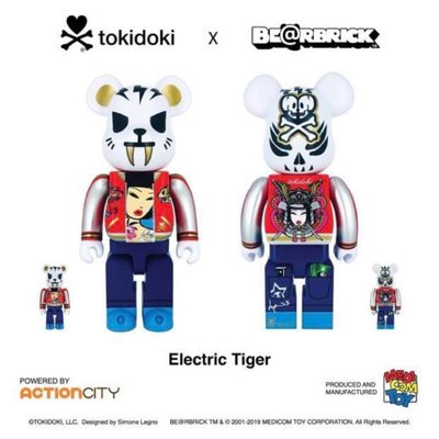 全新 Bearbrick 400% Tokidoki Electric Tiger