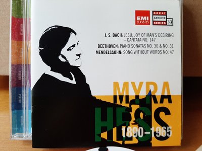 Myra Hess,Beethoven-P.s No.30&31,J.S. Bach,Mendelssohn海絲鋼琴彈奏貝多芬-鋼琴奏鳴曲第30＆31號巴哈cd