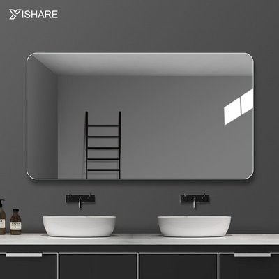 熱賣  YISHARE 壁掛衛生間鏡子洗手間梳妝鏡洗漱臺化妝鏡貼墻無框浴室鏡