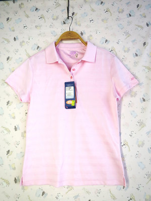＊︵四季熱賣.98起競標︵＊MJ3 GYMNASTIC 粉色條紋短袖休閒POLO衫(S)1674