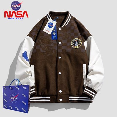 現貨熱銷-NASA聯名春秋冬季新款男女夾克外套韓版百搭棒球服寬松帥氣學生裝-特價