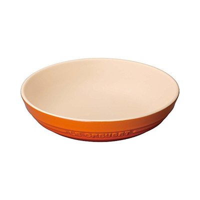 【熱賣精選】日本溜溜Le Creuset深皿圓盤20厘米橘子耐熱性耐冷微波烤箱