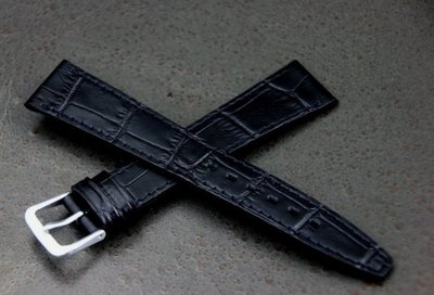 20mm 16mm 14mm 12mm 10mm真皮面壓鱷魚皮紋黑色可替代各式相同規格原廠錶帶DW seiko