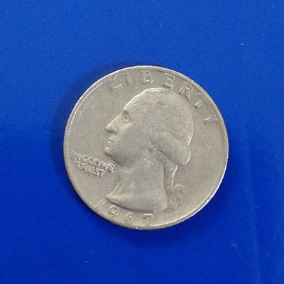 【大三元】美國錢幣- 1967年-25分1/4-QUARTER DOLLAR 1枚XF-重5.67克