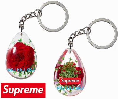 Supreme 2015 S/S BOX LOGO TEAR DROP ROSE KEYCHAIN 玫瑰鑰匙圈