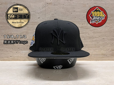 New Era x MLB NY Yankees 59Fifty 美國職棒紐約洋基黑底黑字1999年世界大賽全封帽