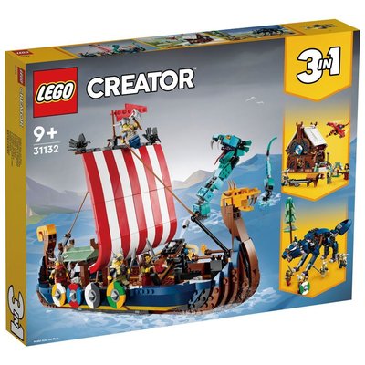 樂高積木 LEGO Creator系列 31132 維京海盜船和塵世巨蟒原價$4499元【台中宏富玩具】