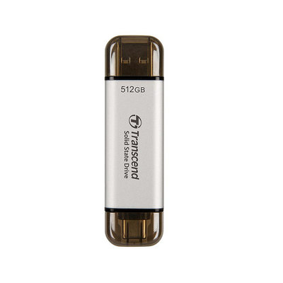 創見 ESD310 512G SSD Type-C USB 3.1 高速 行動固態硬碟 銀色 (TS-ESD310S-512G)