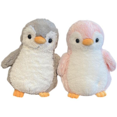 【小點點】21 厘米可愛毛絨企鵝毛絨動物軟娃娃家居房間裝飾灰色粉色胖企鵝兒童生日禮物