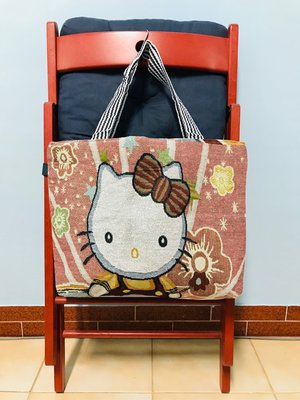 新品 麻布料 Hello Kitty 凱蒂貓 手提袋 購物袋