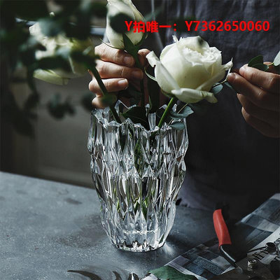 花瓶Nachtmann德國進口歐式水晶玻璃餐桌花瓶 富貴竹插花客廳裝飾擺件