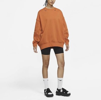 Nike 大學T Oversized Sweatshirt 女款寬鬆長版落肩 寬衣袖 微刷毛 三色（橘/白/黑）