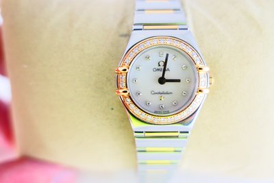 [吉宏精品交流中心]OMEGA 歐米茄 星座 原鑲鑽 22mm 半金 石英 女錶