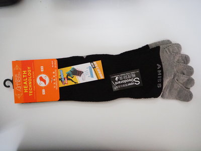 除臭科技x足弓加壓除臭襪/厚底五趾襪-3/4長襪(社頭襪)-台灣製造。