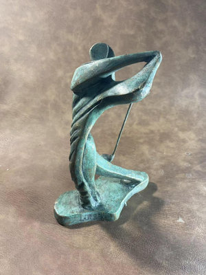 【二手】抽象雕像 歐洲 人物 銅雕塑 高爾夫 銅藝術品 藝術展覽 擺952【木清院】銅器 佛像 擺件
