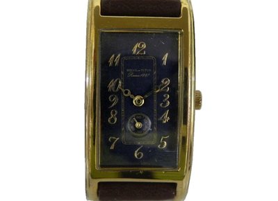 [專業模型] 石英錶 [TITUS 315695] 鐵達時長方形表[黑色面+小秒針] 時尚/古董/軍錶[新品]