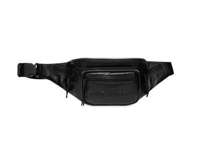 [全新真品代購] SAINT LAURENT 黑色皮革 LOGO 腰包 / 背包 (聖羅蘭) YSL