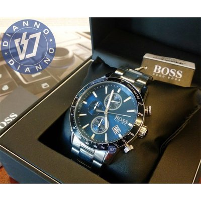 實體店面 帝安諾-BOSS 男錶  精鋼錶帶 石英手錶 三眼錶面 日期 銀色 44mm 1513510