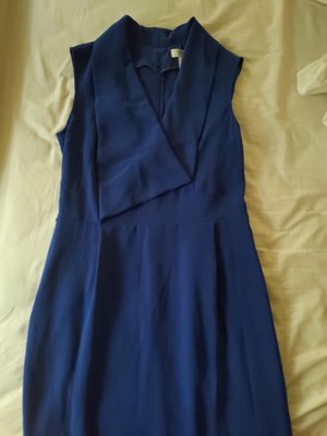 ~櫻花雨~全新 義大利 Max mara 寶藍色 洋裝 禮服 44號