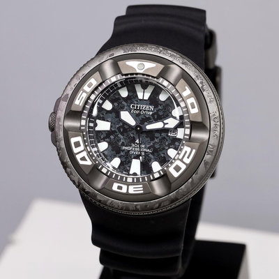 CITIZEN 星辰錶 PROMASTER 哥吉拉聯名 BJ8056-01E 全球限量2500支 48.2mm 橡膠錶帶 光動能潛水錶 男錶女錶