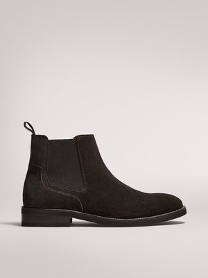 已售出 Massimo Dutti SPLIT SUEDE BROWN STRETCH BOOTS 高筒靴 麂皮 咖啡色 SZ39