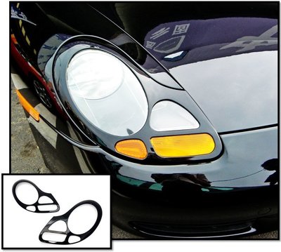 圓夢工廠 Porsche 保時捷 Boxster 986 1996~2004 烤漆黑 亮面黑 前燈框 頭燈框 車燈框飾貼