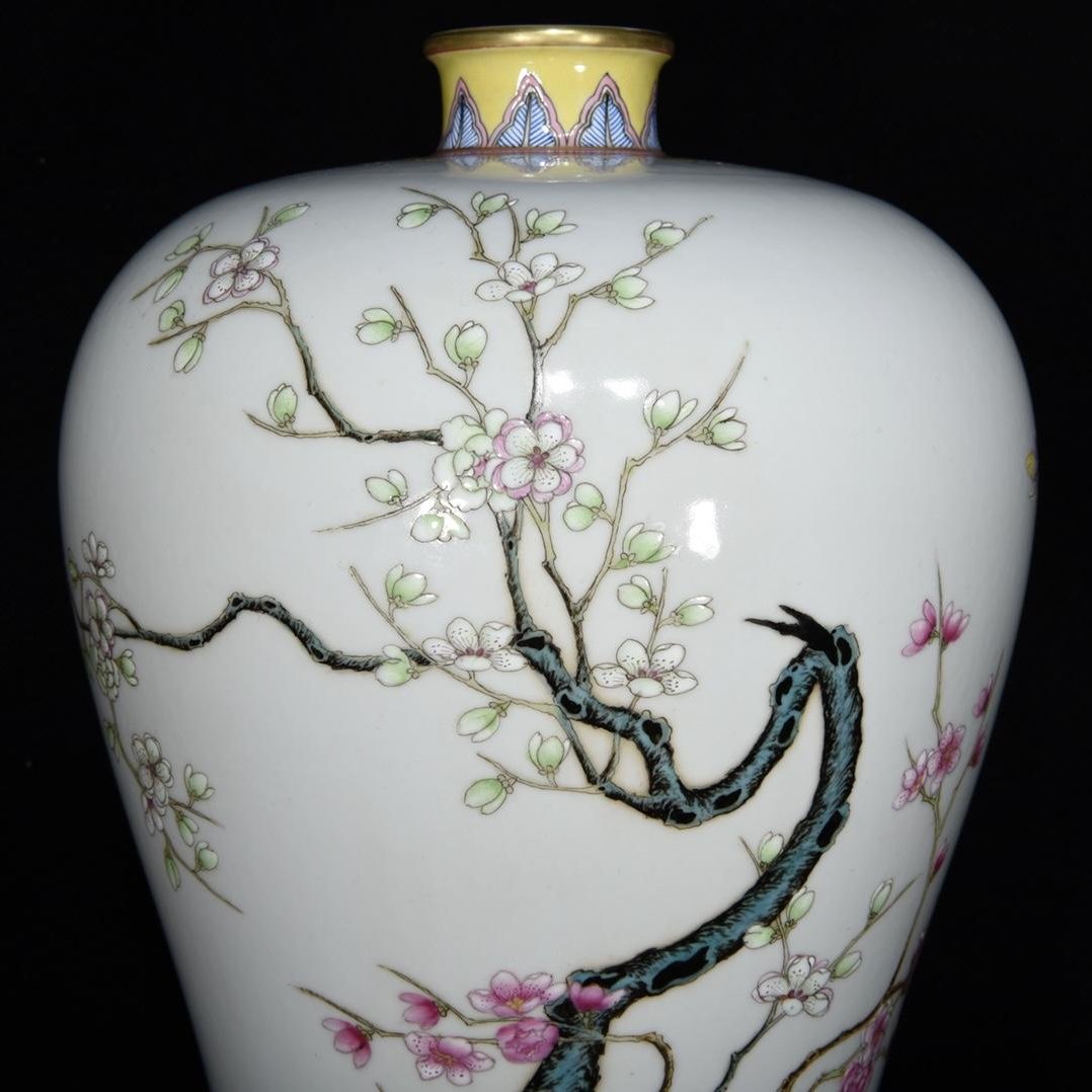 清雍正粉彩梅花紋梅瓶，31×19，4000293粉彩瓷器古瓷| Yahoo奇摩拍賣