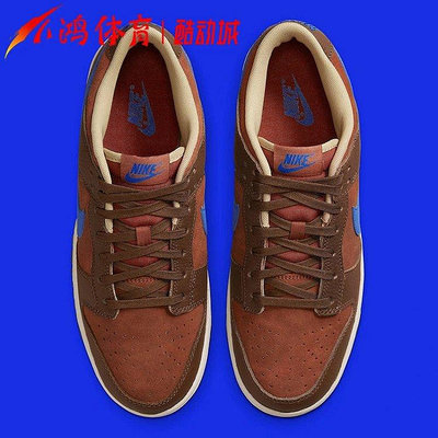男鞋NikeDunkLow棕藍低幫復古運動休閑板鞋DR9704-200