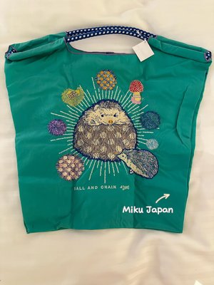 ☆現貨☆Miku Japan 日本連線ball-chain刺繡造型購物袋 M號