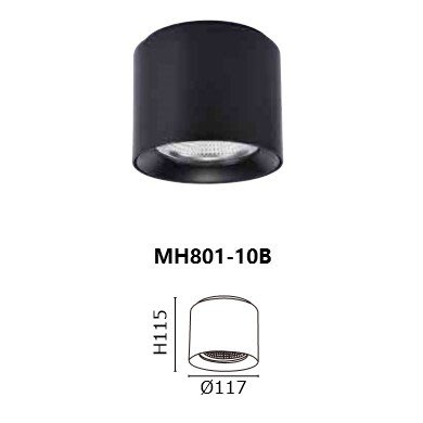 新莊好商量~MARCH LED 10W 筒燈 小型 黑色 直徑11x11cm 吸頂筒燈 明裝筒燈 MH801-10B