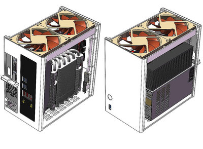 ITX機殼現貨ZS-A4DC/ITX半高刀卡機箱 版本V3\ 4.3L體積 全鋁1U