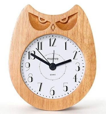 歐洲進口 限量品 貓頭鷹木框造型桌鐘 貓頭鷹座鐘擺件 可愛座鐘時鐘桌面擺飾鐘鬧鐘 3431A