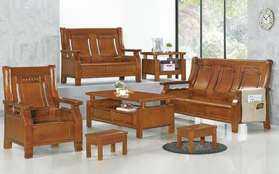【DH】商品名稱K555 商品名稱《志揚》1+2+3人座實木柚木色沙發組椅含大/小茶几輔助椅*2(圖一)台灣製.可拆賣
