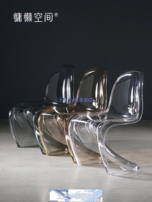 家具北歐亞克力塑料餐椅設計師潘東椅家用小戶型靠背座椅網紅透明椅子-土土小確幸的店