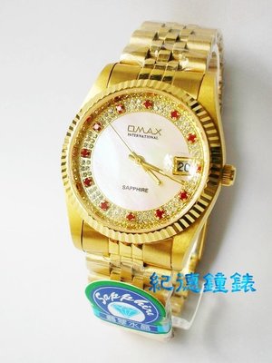 OMAX 翡翠水晶鑲珠石英錶 水晶不刮傷鏡面 採用日本機芯 不鏽鋼錶殼錶帶 超級耐用 A24