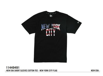 New Era Branded New York USA Flag White/Black Tee 紐約市美國國旗綿踢